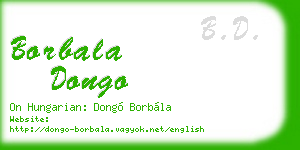 borbala dongo business card