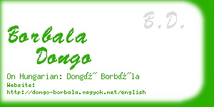 borbala dongo business card